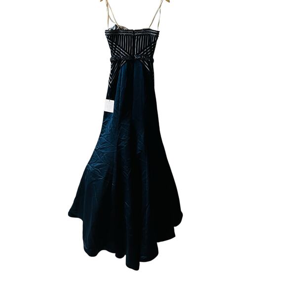COLORS Formal Navy Blue Detailed Strapless Maxi Dress Size 4 NWT - Picture 5 of 12